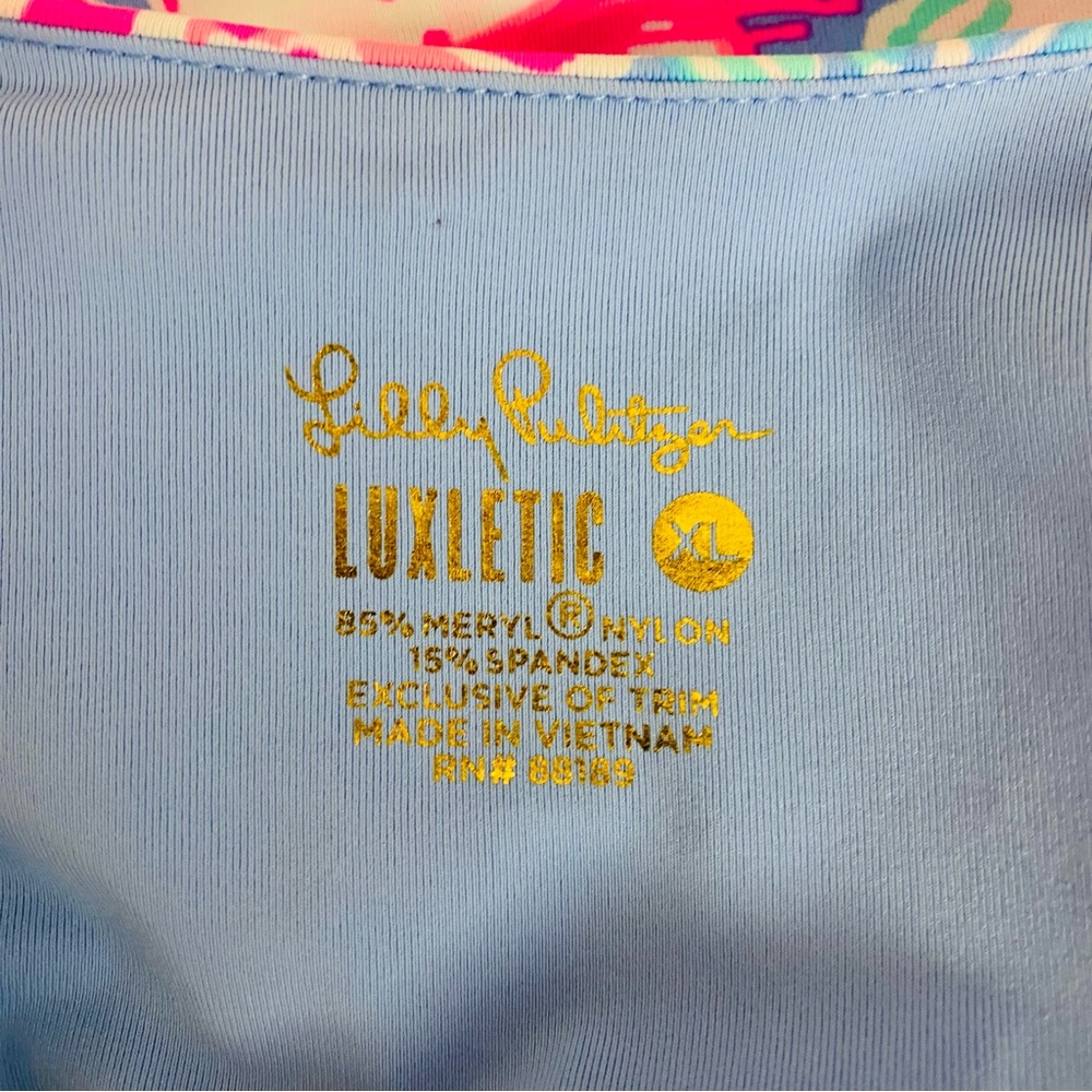Lilly Pulitzer Luxletic Ruffle Sleeve Racer Back Tank Top XL - Picture 4 of 4